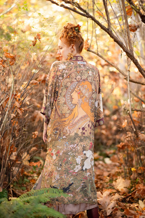 Bamboo Kimono Duster - Dreamweaver With Zodiac Signs