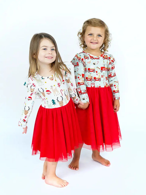 Tulle Twirl Dress - Christmas Train