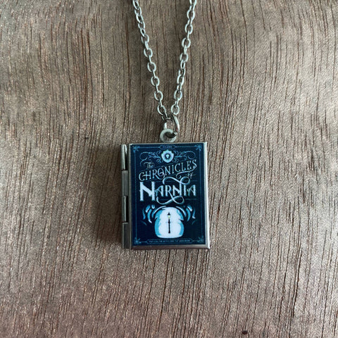 Necklace - Book Locket Chronicles of Narnia Lamp Post: Stainless Steel