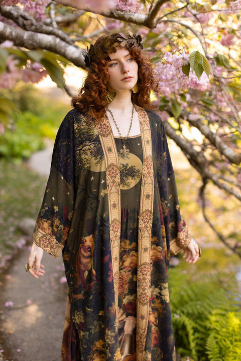 Opera Duster Robe - The Messenger with Joan of Arc & Florals