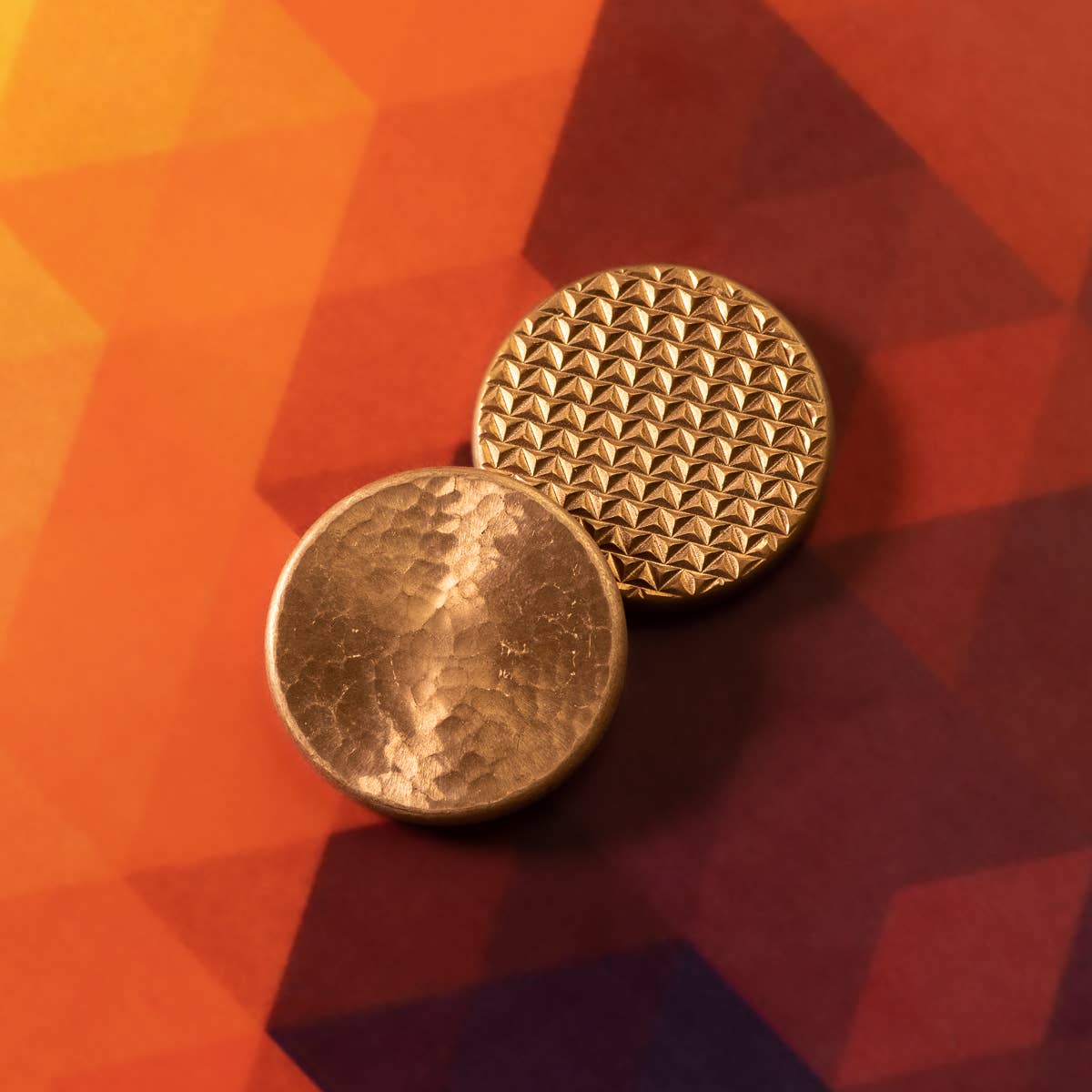 Deluxe Worry Coin - Geometric and Hammered Copper Coin