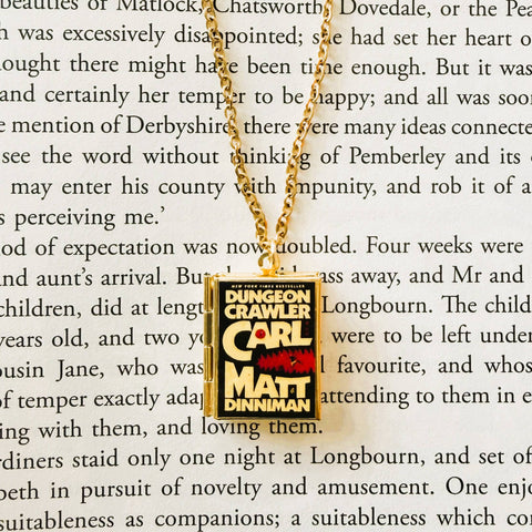 Necklace - Book Locket: Dungeon Crawler Carl Brass