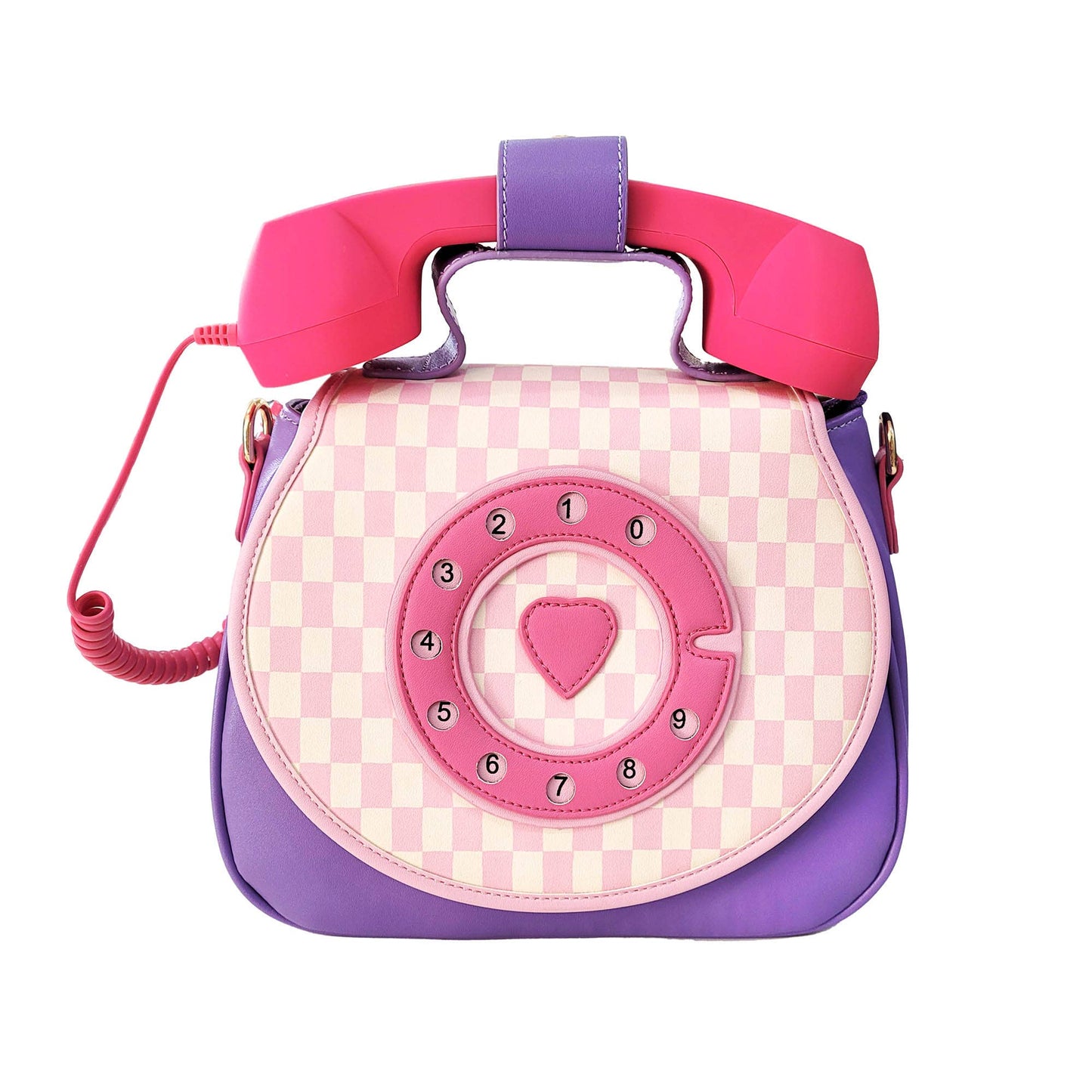 Handbag - Ring Ring Phone (Pastel Checkerboard)