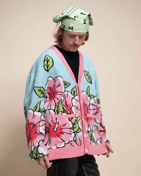 Cardigan - Pink Hibiscus