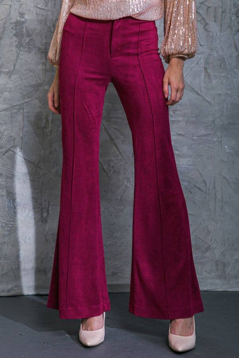 Women's Pants - Faux Suede Magenta