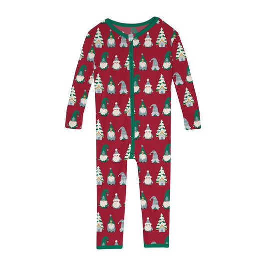 Coverall/Convertible Sleeper (Zipper) - Crimson Gnomes