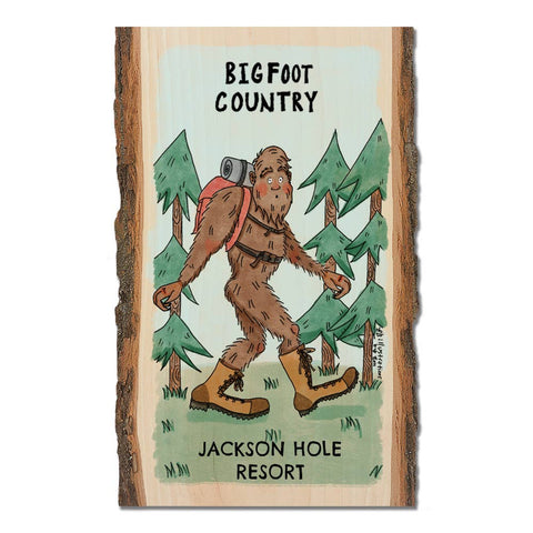 Wood Magnet - Bigfoot Hiker