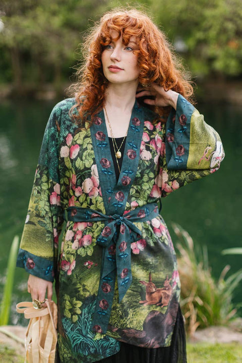 Matinée Duster Kimono - The Daydreamer w/ Roses & Rabbits