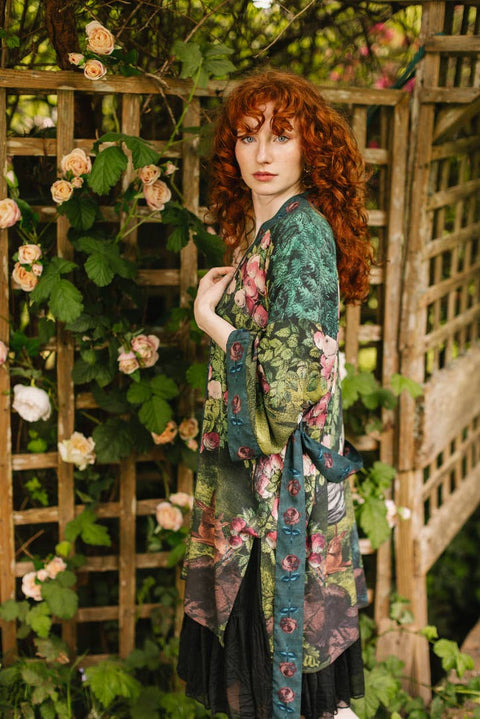 Matinée Duster Kimono - The Daydreamer w/ Roses & Rabbits