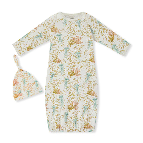 Newborn Gown & Hat Set - Under the Sea