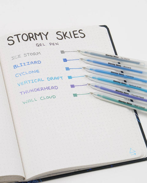 Gel Pens (6 Pack) - Stormy Skies