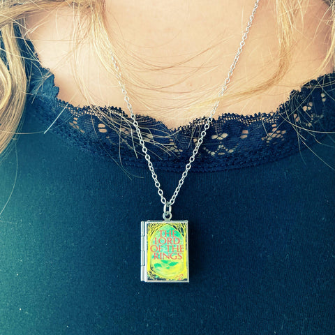 Necklace - Book Locket The Lord of the Rings Forest: Stainless Steel