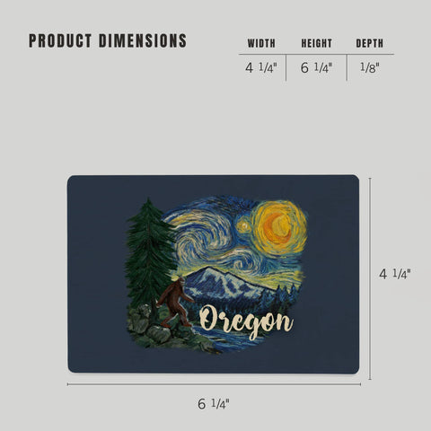Wood Postcard - Columbia River Bigfoot Starry Night