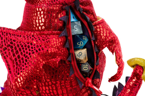 Dragon Plush Dice Bag - Red