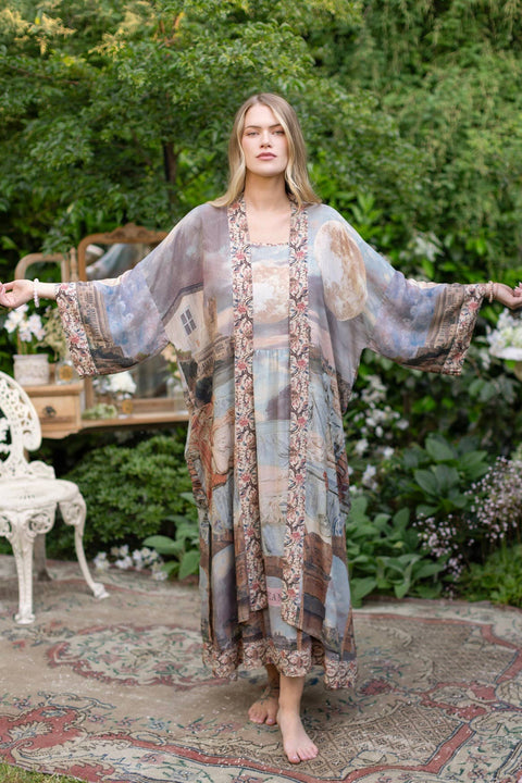Opera Duster Kimono Robe - Imaginarium w/ Moon, Dreamer