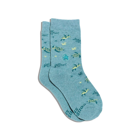 Kids Socks that Protect Sea Turtles - Blue