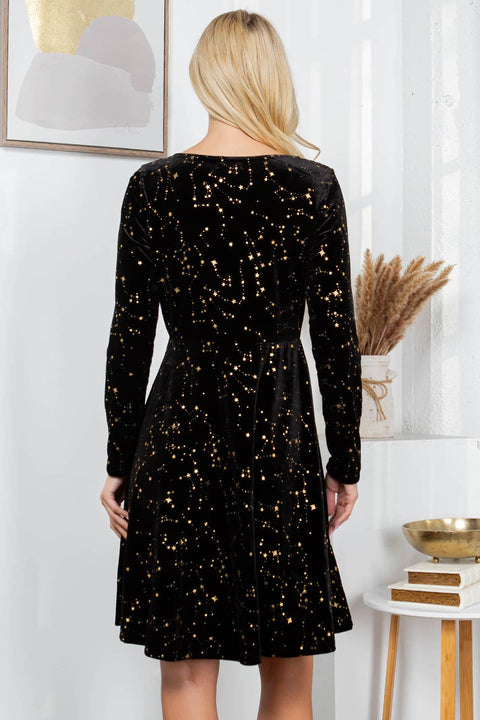 Dress - Celestial Black Velvet