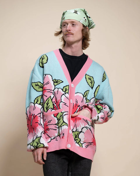 Cardigan - Pink Hibiscus