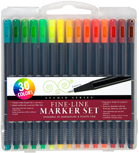 Markers - Studio Series Fine-Line Set (30 colors, 0.4mm tip)