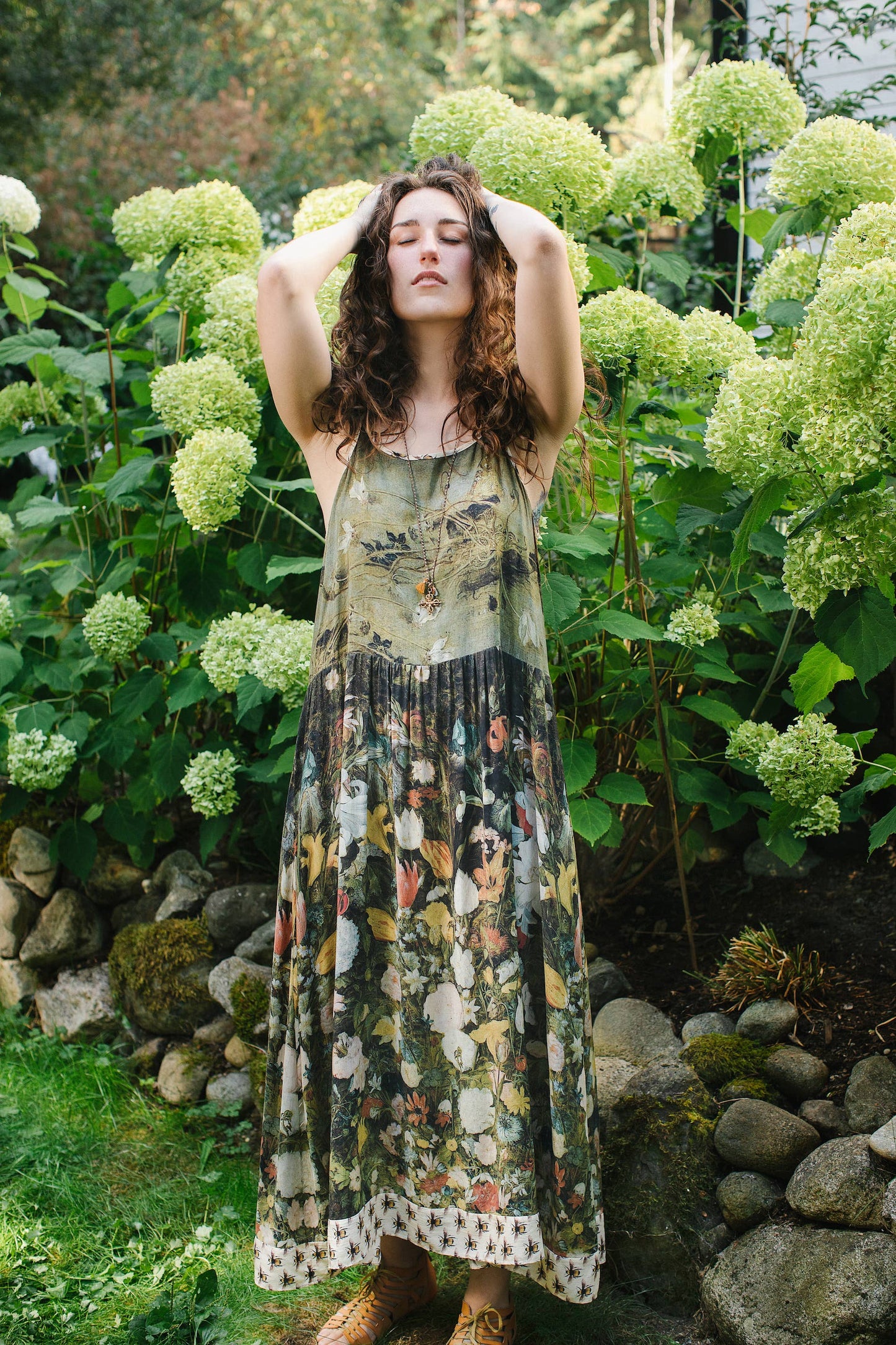 Bohéme Slip Dress - I Dream in Flowers with Bees