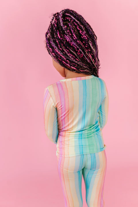2 Piece Pajamas (Long Sleeve) - Rainbow Stripe
