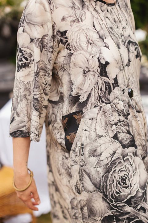 Artist Dress with Pockets - Honey & The Moon Florals & Bees