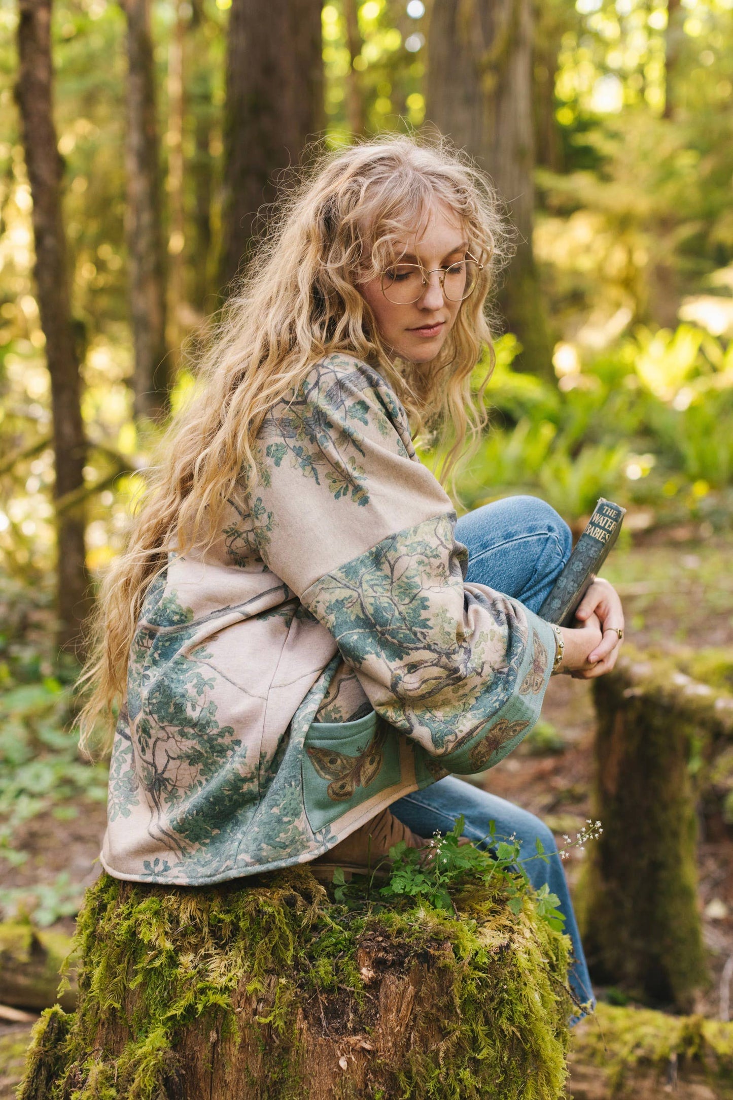 Fleece Lined Cozy Cottage Cardigan Kimono Jacket - Earth & Sky