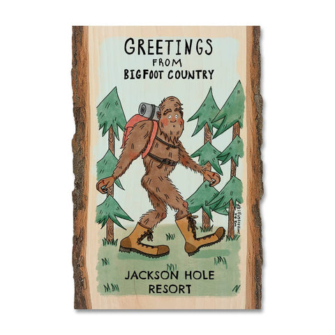 Wood Magnet - Bigfoot Hiker