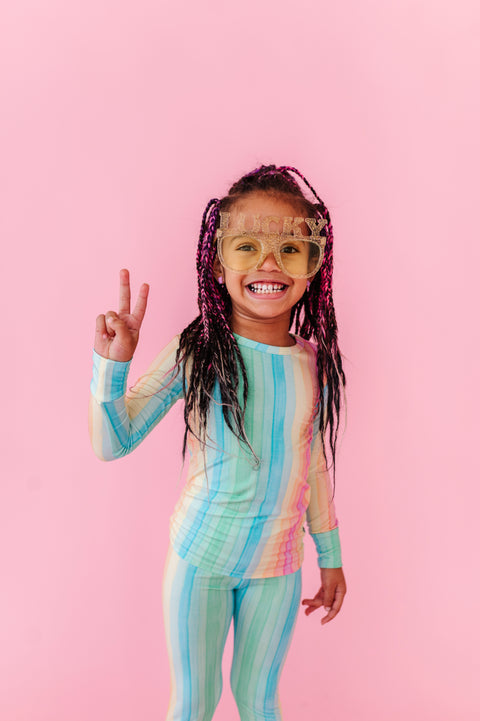 2 Piece Pajamas (Long Sleeve) - Rainbow Stripe