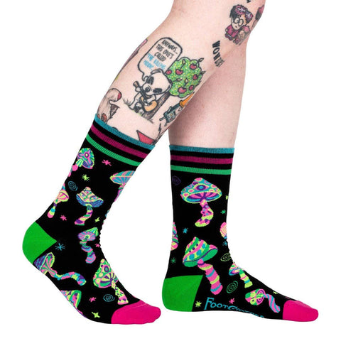 Crew Socks - Funky Fungi (UV Reactive)