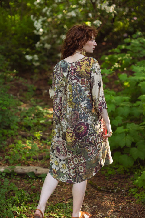 Artist Dress Tunic - Love Grows Wild with Pockets, Bees & Floral