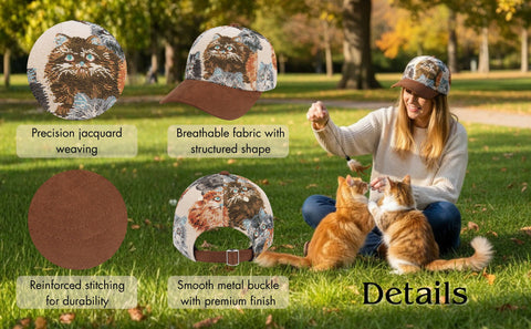 Baseball Cap - Jacquard Cat Tapestry
