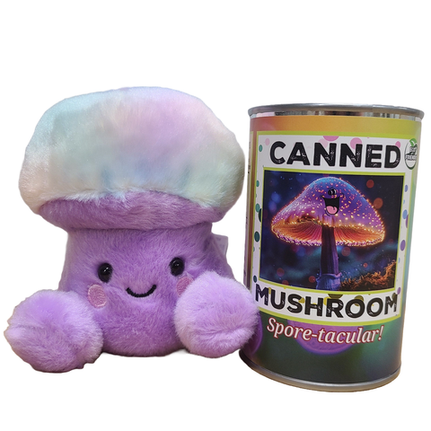 Stuffed Animal - Canned Ombre Rainbow Mushroom (Standard Lid)
