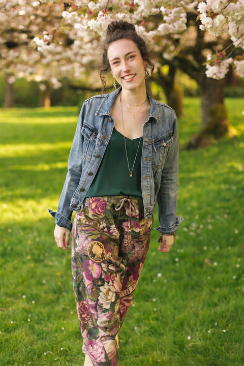 Linen Cropped Artist Pant - Make A Wish w/ Wishbone, Dandelion