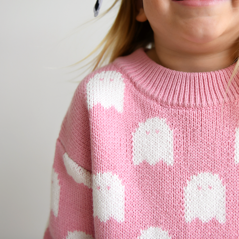 Last One - Size 12/18M: Sweater (Kids) - Pink Ghosts