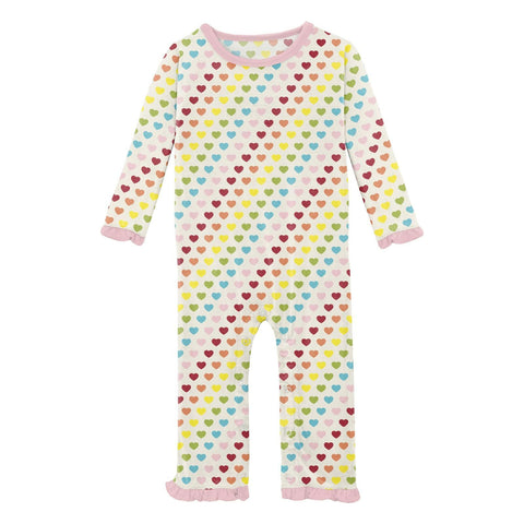 Oh La La Ruffle Romper - Rainbow Hearts