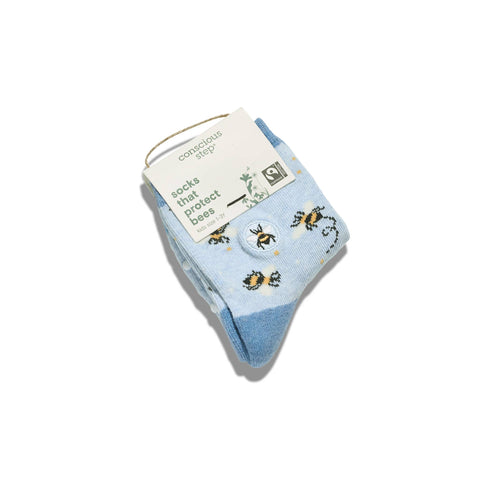 Kids Socks that Protect Bees - Blue
