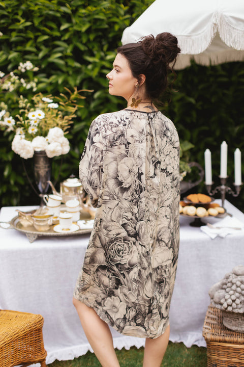 Artist Dress with Pockets - Honey & The Moon Florals & Bees