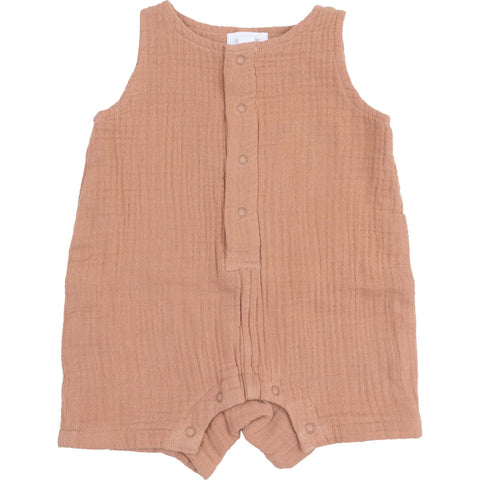 Sleeveless Shortie Romper - Muslin Camel