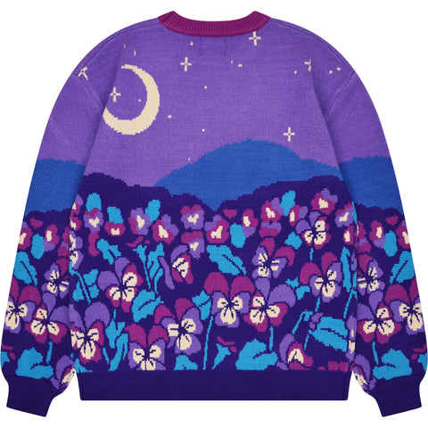 Sweater - Violet Flower