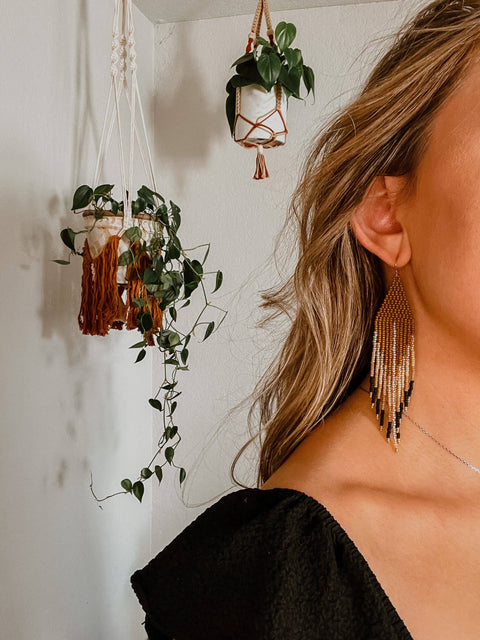 Earrings - Fallen Set In Burnt Orange