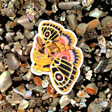 Sticker - Moth Cat "Vivid Joy”