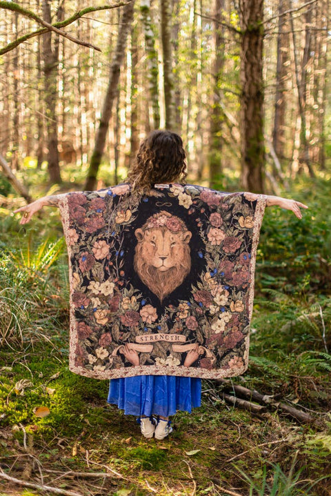 Bohemian Goddess Starduster Kimono - Lionheart with Botanicals