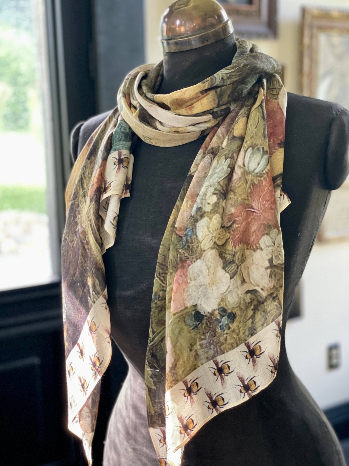 Scarf (Bamboo) - I Dream In Flowers Bohemian With Bees