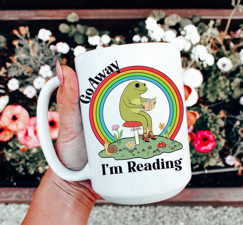 Mug (15 oz) - Frog Go Away I’m Reading