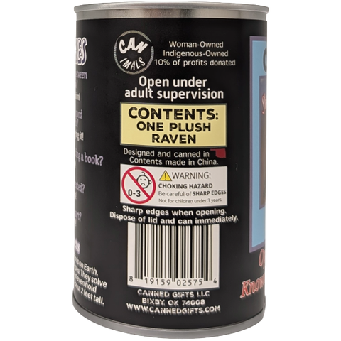 Stuffed Animal  - Shadow the Canned Raven (Regular Lid)