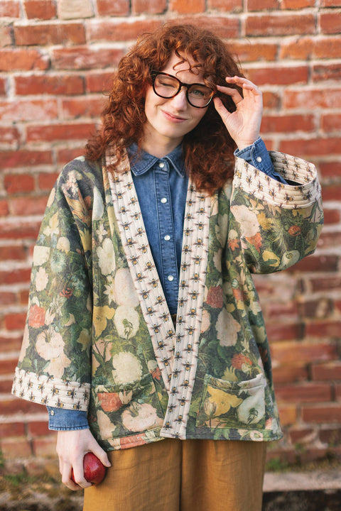 Fleece Lined Cozy Cardigan Kimono Jacket - I Dream in Flowers