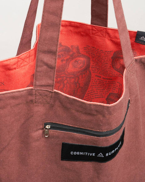 Canvas Shoulder Tote - Heart Anatomy