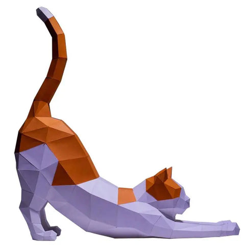3D PaperCraft - Stretching Cat