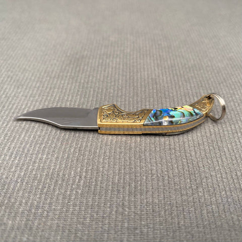 Foldable Knife - Shell Inlaid (Silver)